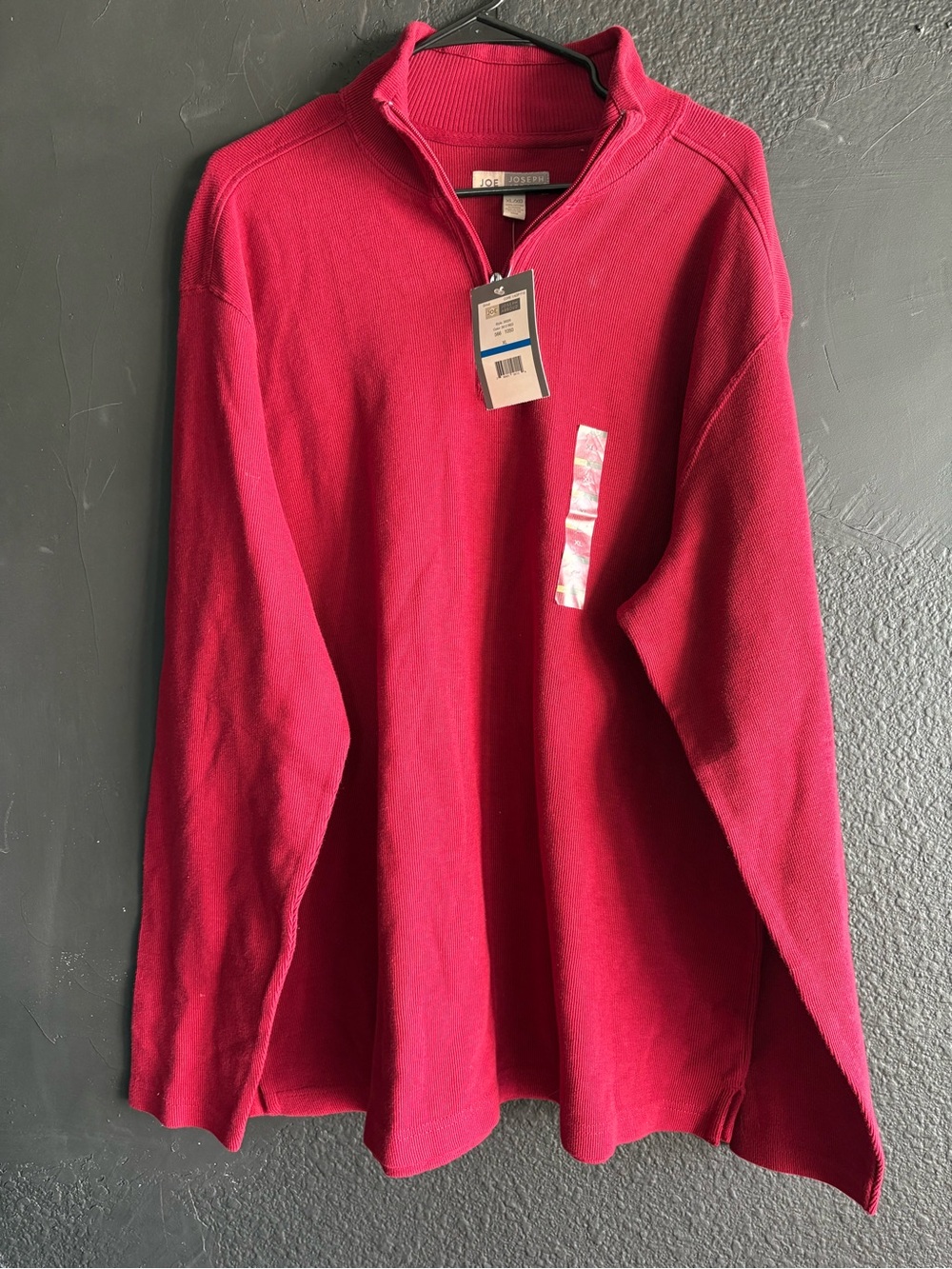 Joseph Abboud Men's Raspberry Half-Zip Sweater